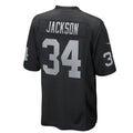 #34 Bo Jackson Player LV.Raiders Black Game Football Jerseys