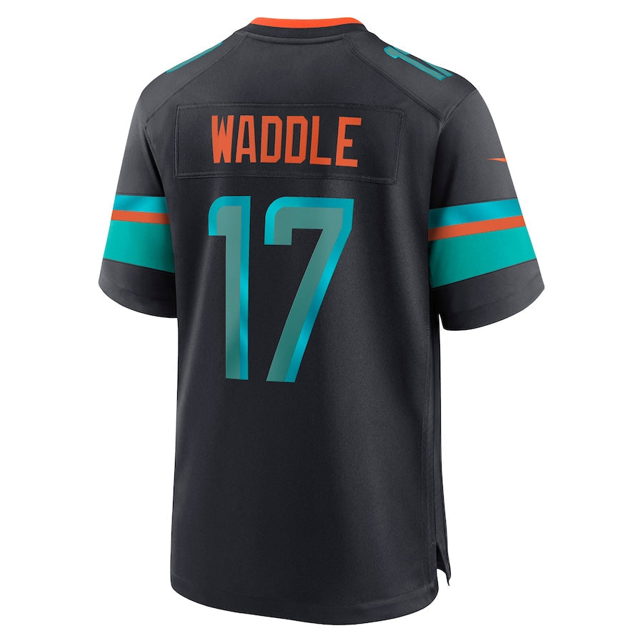 M.Dolphins #17 Jaylen Waddle Player Blue Rivalries Collection Game Football Jerseys
