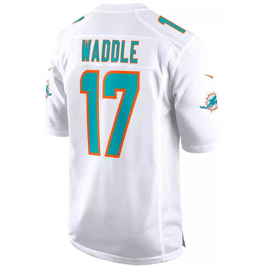 M.Dolphins #17 Jaylen Waddle Player White Home Game Football Jerseys