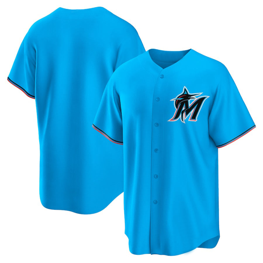M.Marlins Blank Player Black Elite Baseball Jerseys