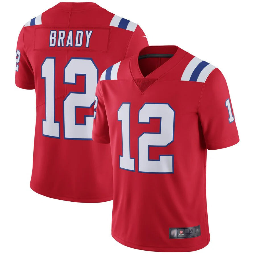 NE.Patriots #12 Tom Brady Player Red Home Limited Football Jerseys