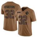 NE.Patriots #32 TreVeyon Henderson Player Salute To Service Limited Brown Football Jersey