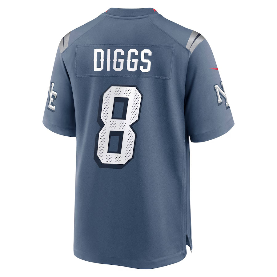 NE.Patriots #8 Stefon Diggs Player Storm Blue Rivalries Collection Game Football Jerseys
