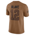 NO.Saints #12 Chris Olave Player Brown Salute To Service Limited Football Jerseys