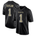 NO.Saints #1 Alontae Taylor Player Carbon Black Fashion Game Football Jerseys