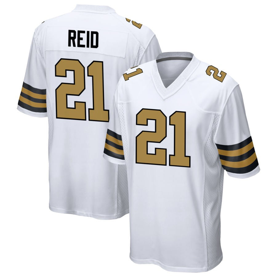 NO.Saints #21 Justin Reid Player White Alternate Game Football Jerseys