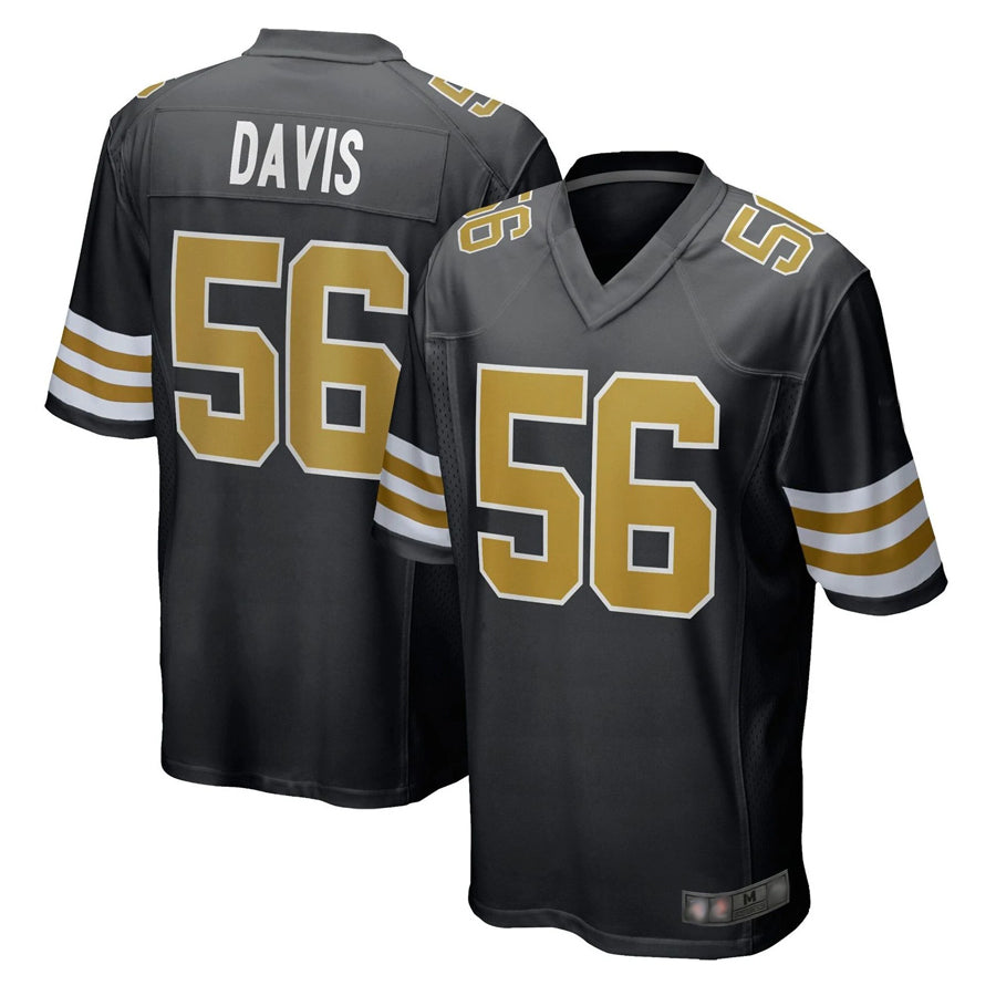 NO.Saints #56 Demario Davis Player Black Alternate Game Football Jerseys