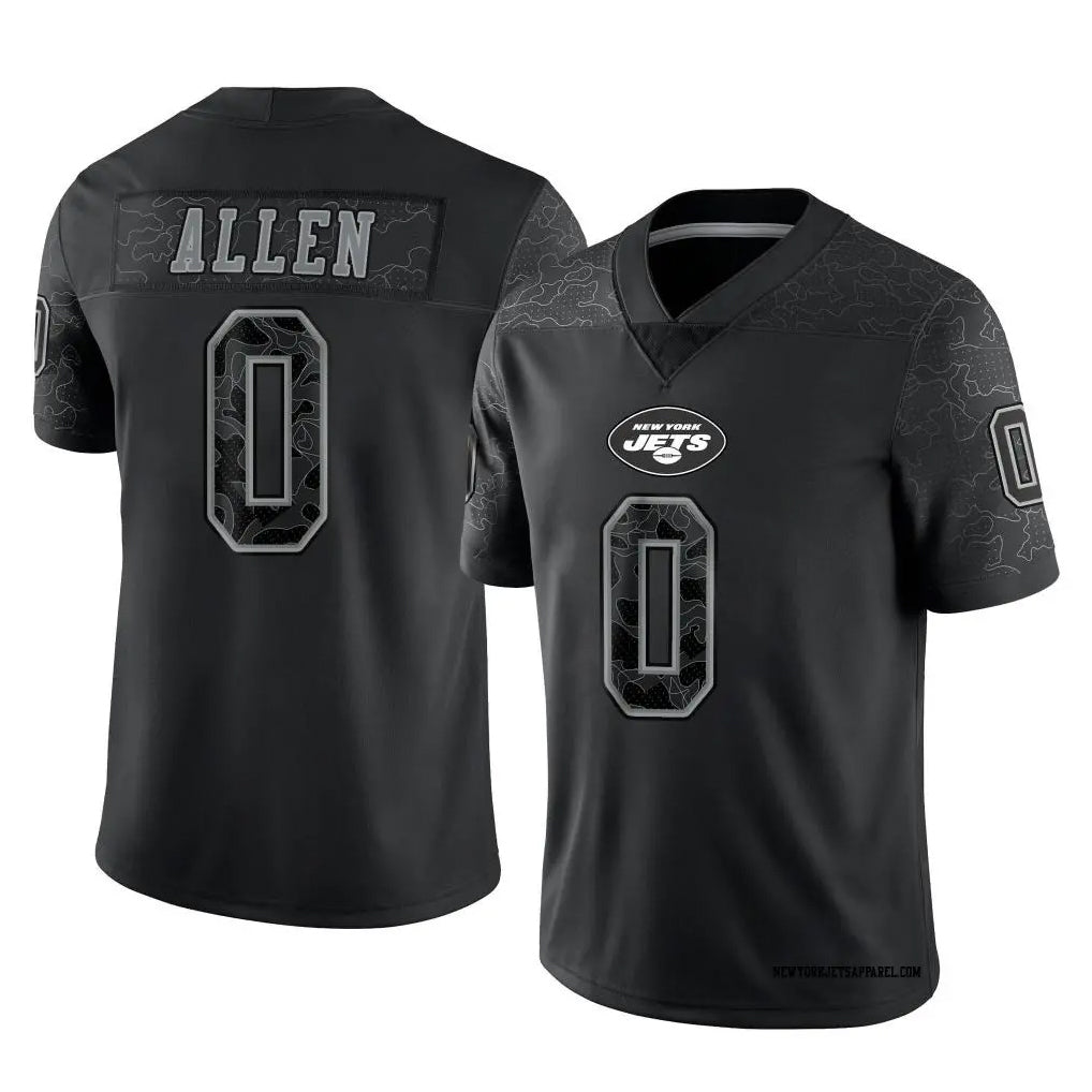 NY.Jets #0 Braelon Allen Player Black REFLECTIVE Limited Football Jerseys