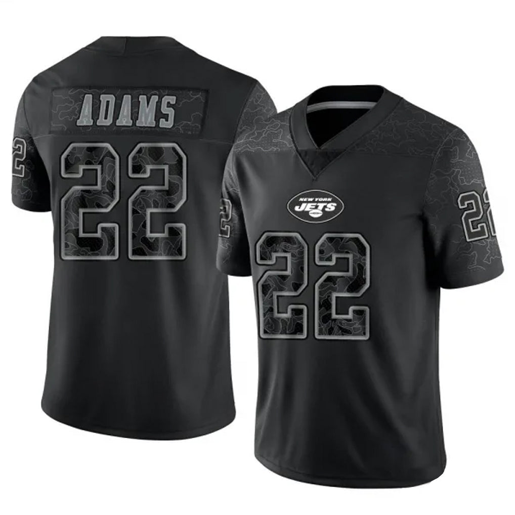 NY.Jets #22 Tony Adams Player Black REFLECTIVE Limited Football Jerseys