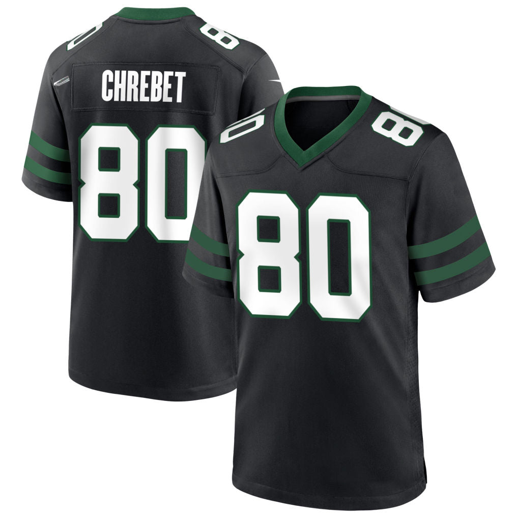 NY.Jets #80 Wayne Chrebet Player Black Home Game Football Jerseys