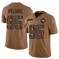 NY.Jets #95 Quinnen Williams Player Salute To Service Limited Brown Football Jerseys