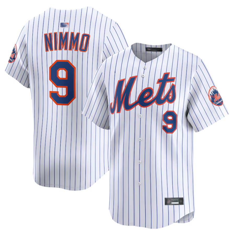 NY.Mets #9 Brandon Nimmo Player White Home Limited Baseball Jerseys