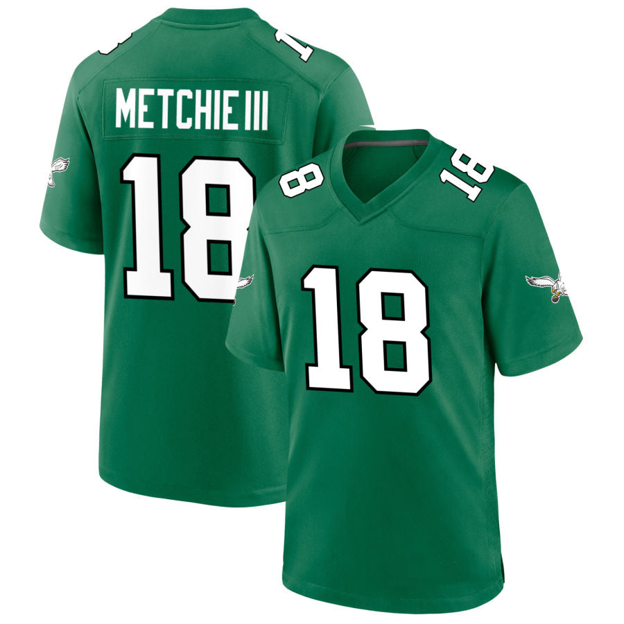 P.Eagles #18 John Metchie III Player Green Alternate Game Football Jerseys