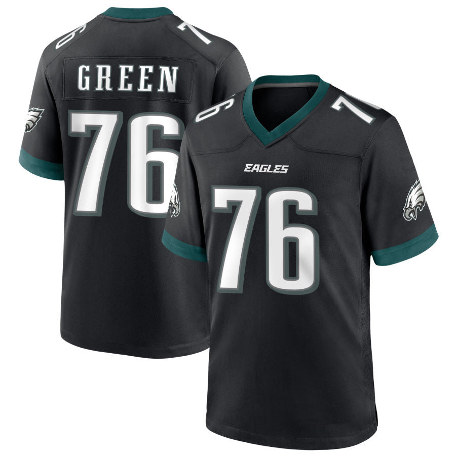 P.Eagles #76 Kenyon Green Player Black Home Game Football Jerseys