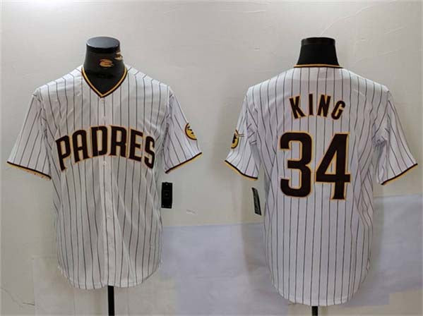 S.Diego Padres #34 Michael King White Game Jersey Cool Base Stitched Baseball Jerseys
