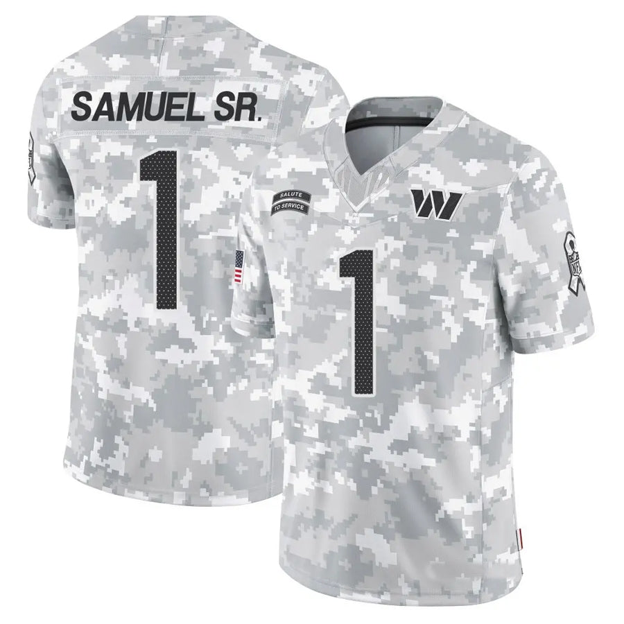 W.Commanders #1 Deebo Samuel Sr Player Arctic Camo Salute to Service Limited Football Jerseys