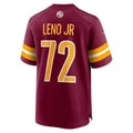 W.Commanders #72 Charles Leno Jr. Player Burgundy Home Game Football Jerseys