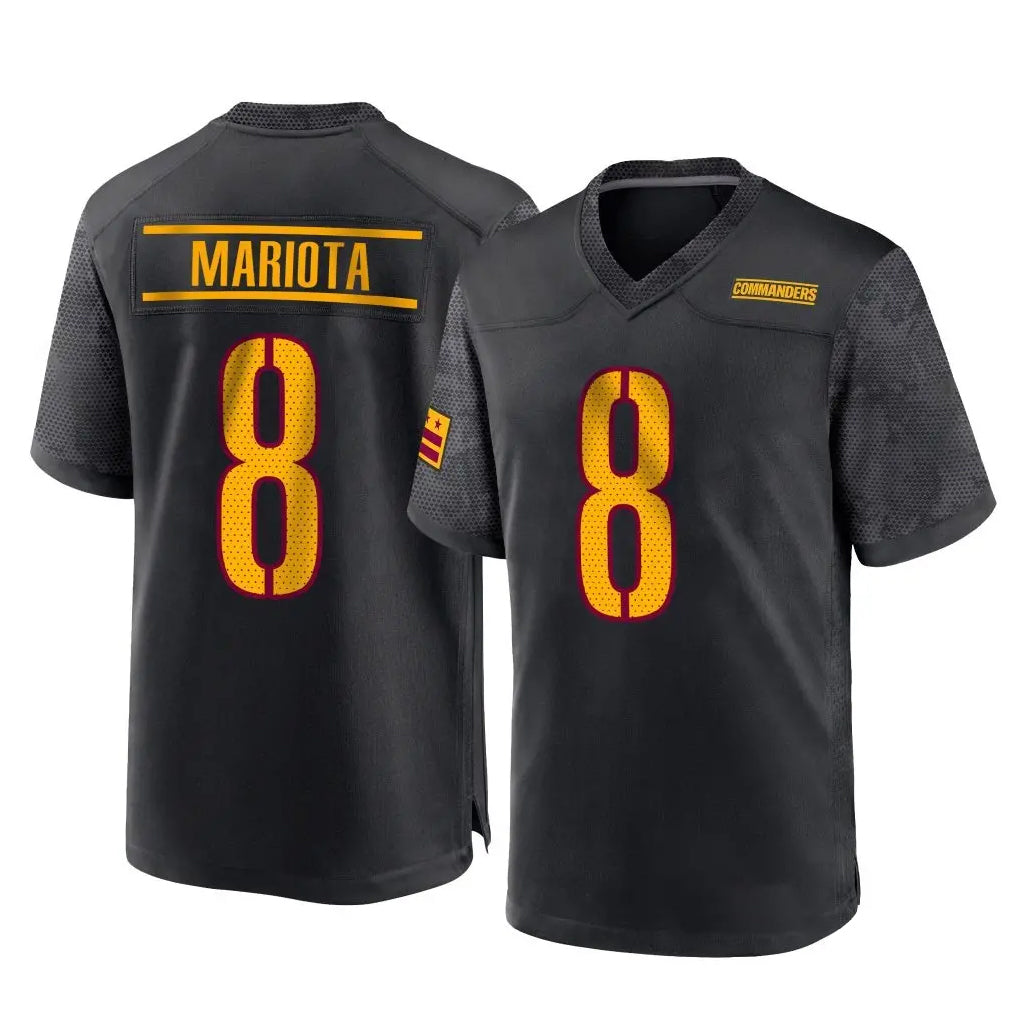 W.Commanders #8 Marcus Mariota Player Black Home Game Football Jerseys
