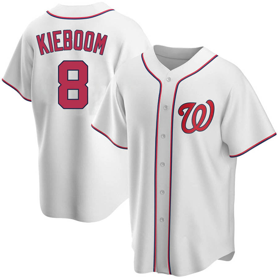 W.Nationals #8 Carter Kieboom Player White Home Replica Baseball Jerseys