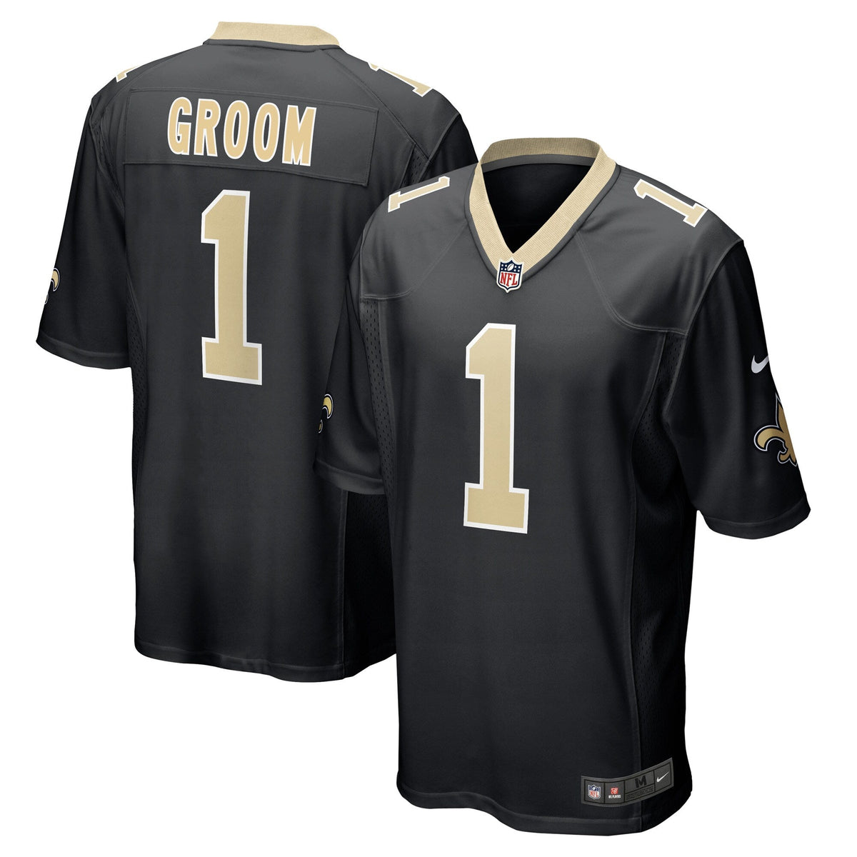 Number 1 Groom New Orleans Saints Nike Game Jersey - Black