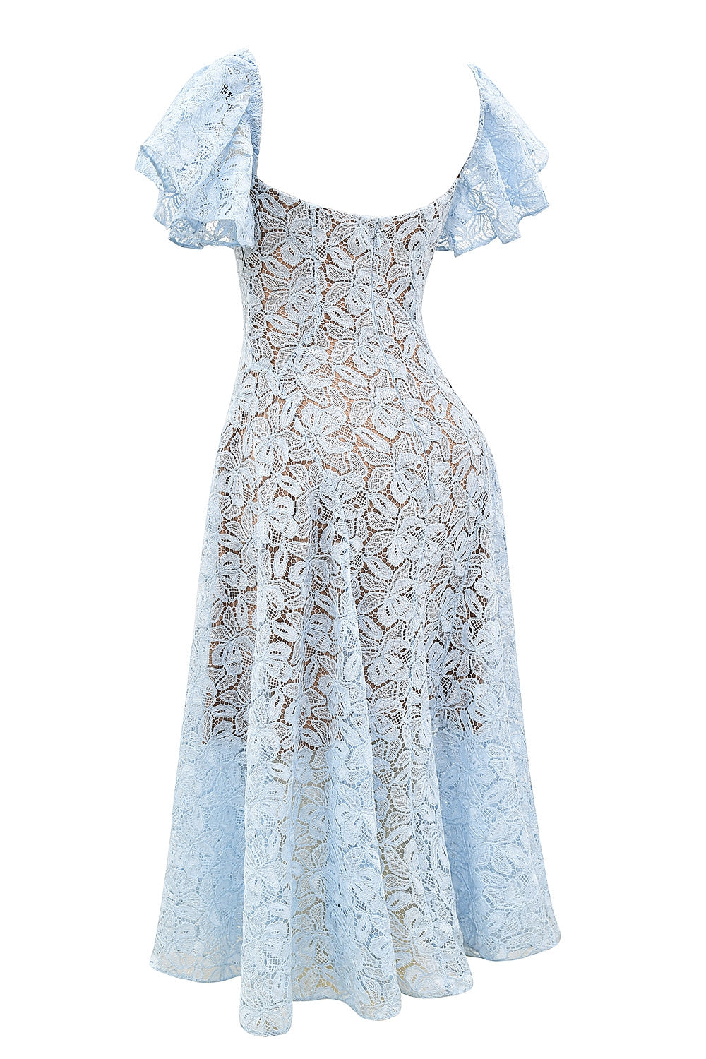 bluebell floral lace midi dress