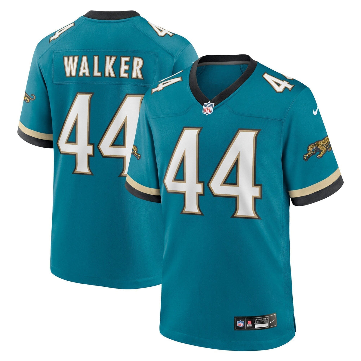 Travon Walker Jacksonville Jaguars Nike Prowler Throwback   Game Jersey - Teal
