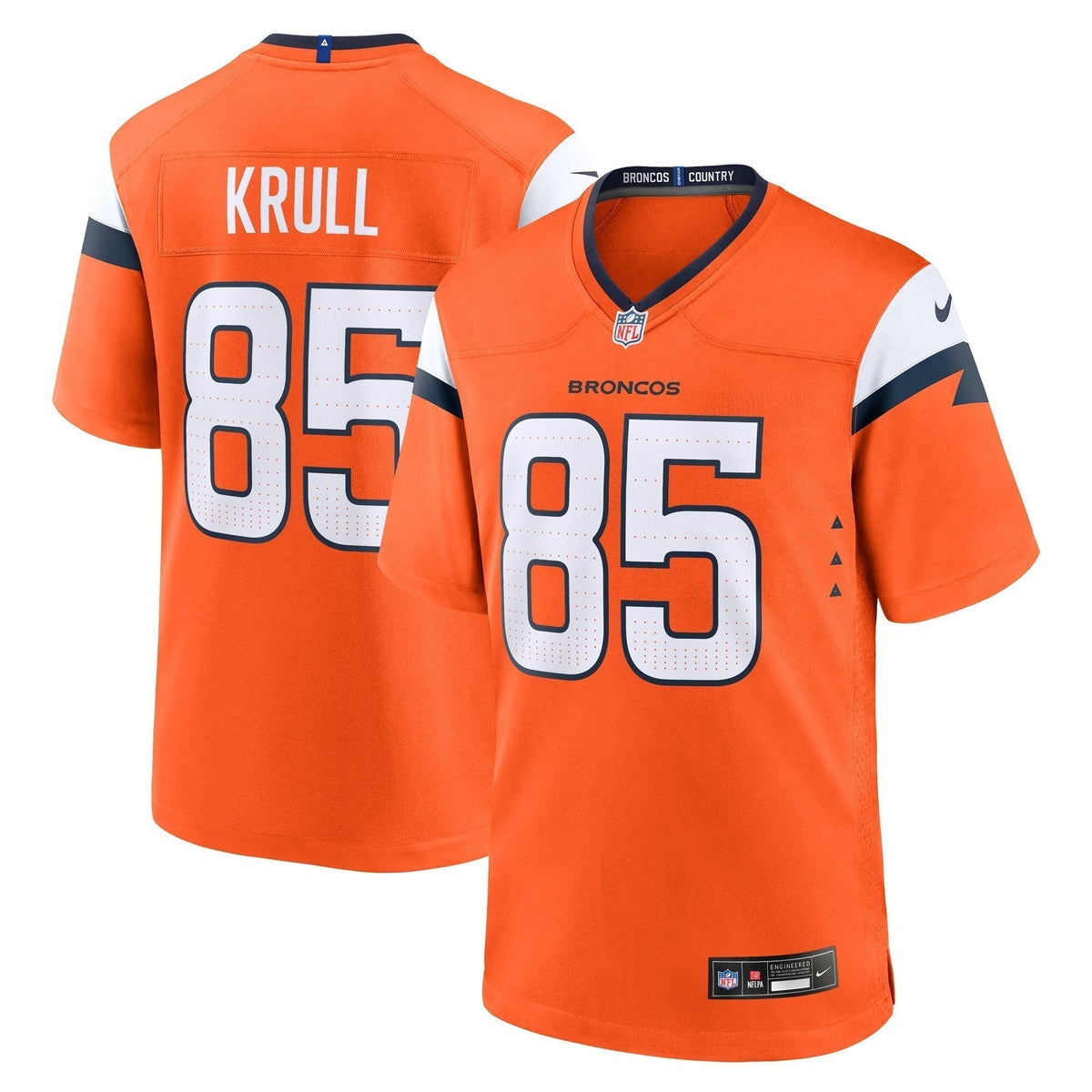 Lucas Krull Denver Broncos Nike Team Game Jersey -  Orange