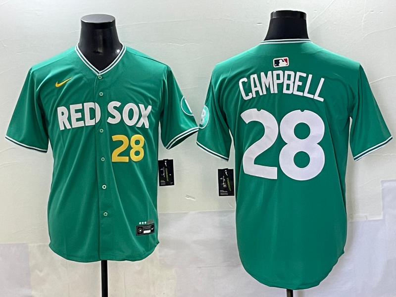 Men's Boston Red Sox Kristian Campbell #28 Green 2025 City Connect Replica Player Jersey