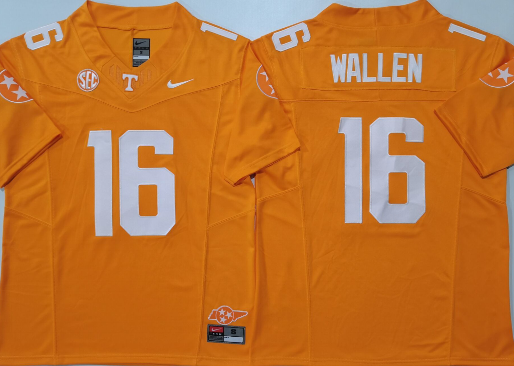 Men's Tennessee Volunteers Morgan Wallen #16 Orange Game Jersey