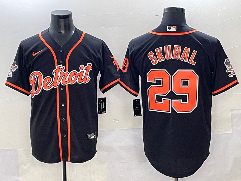 Men's Detroit Tigers Tarik Skubal #29 Black Limited Player Jersey