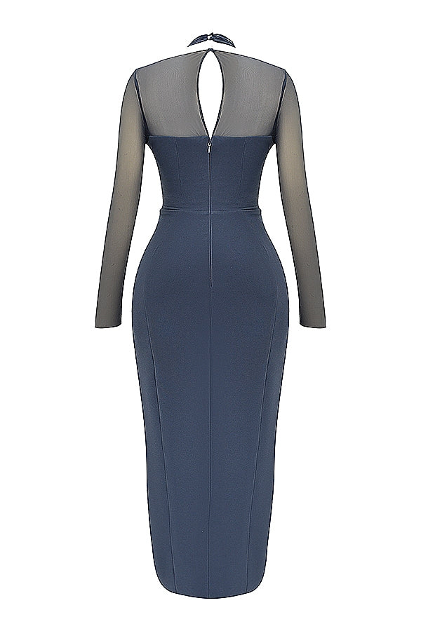 slate plunge maxi dress