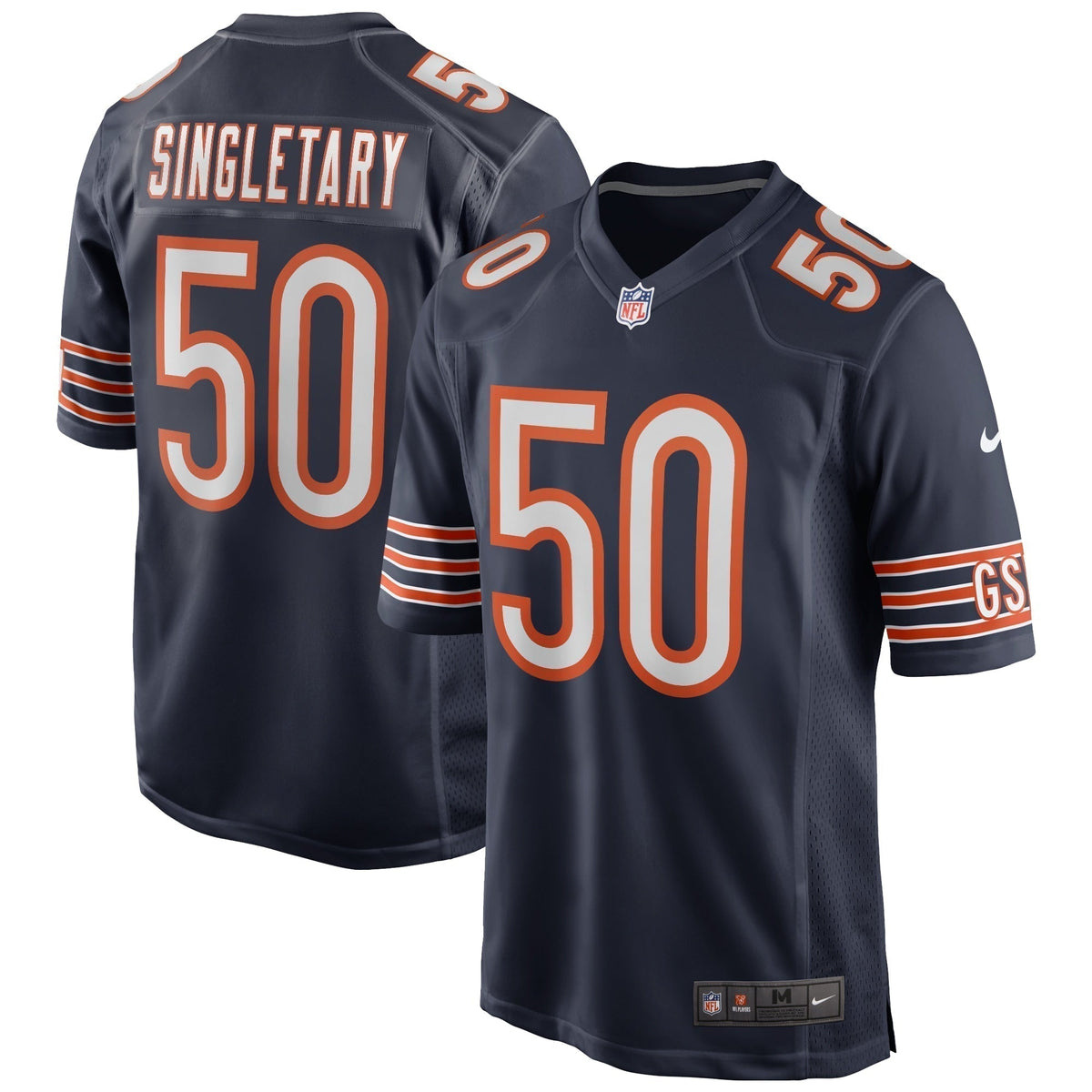 Mike Singletary Chicago Bears Nike Game Retired   Jersey - Navy