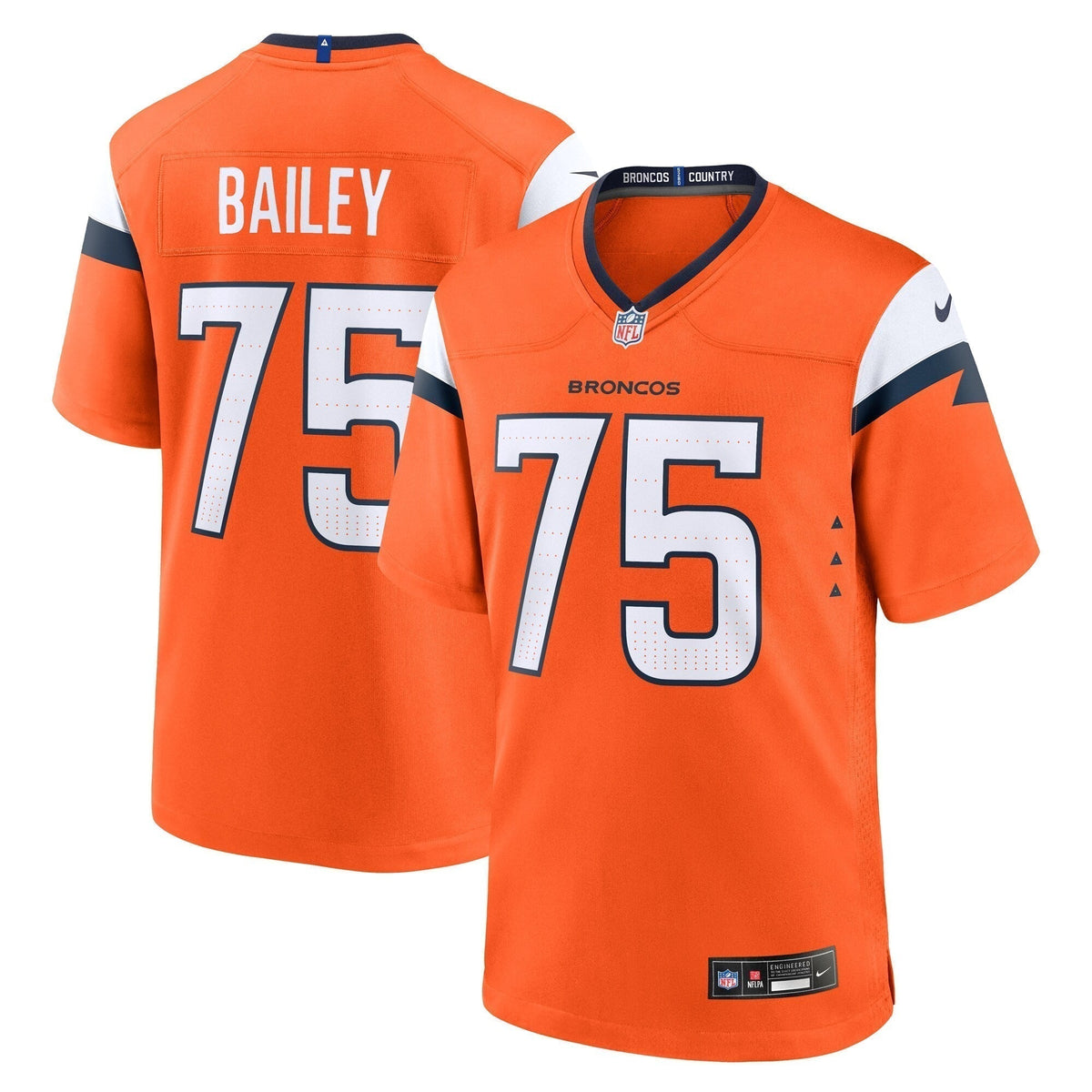 Quinn Bailey Denver Broncos Nike Team Game Jersey -  Orange