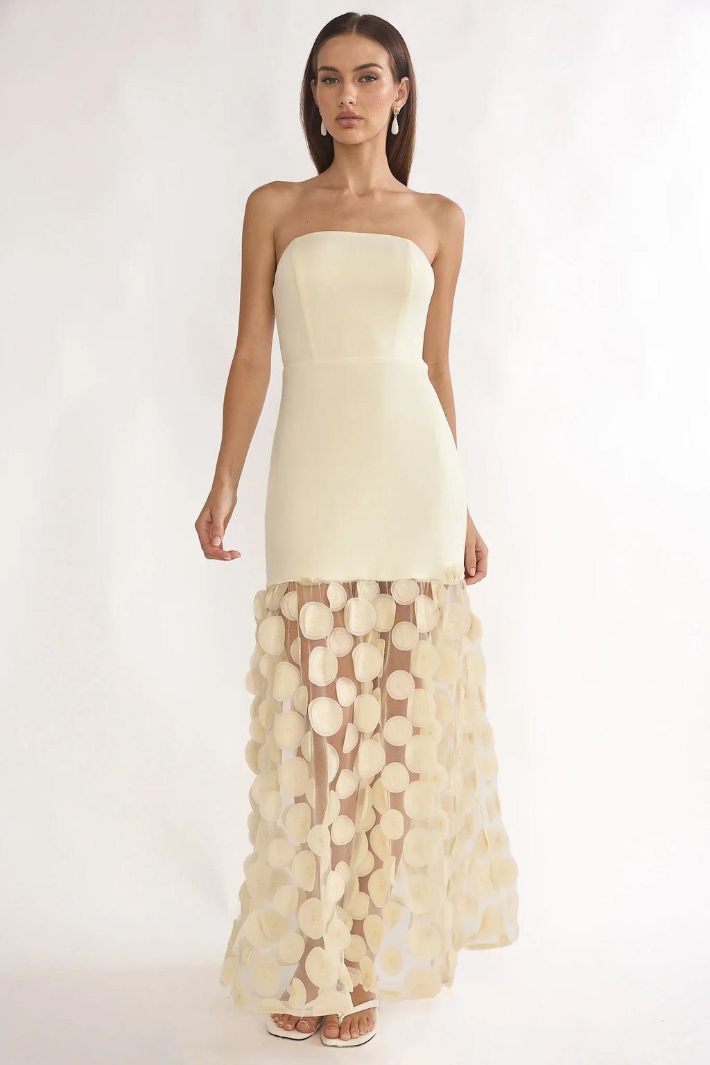 Divora Embellished Hem Maxi Dress Butter