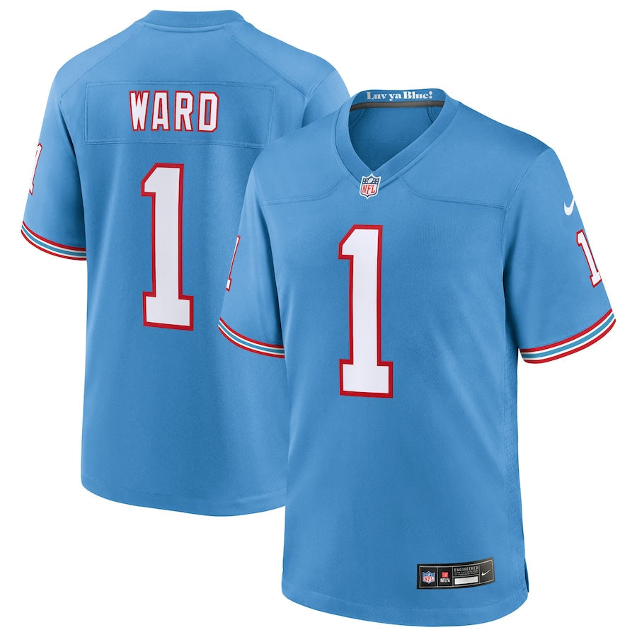 Tennessee Titans Cameron Ward Nike Light Blue 2025 NFL Draft First Round Pick 2nd Alternate Game Jersey