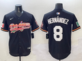 Men's Los Angeles Dodgers Enrique Hernandez #8 Black Team Player Jersey