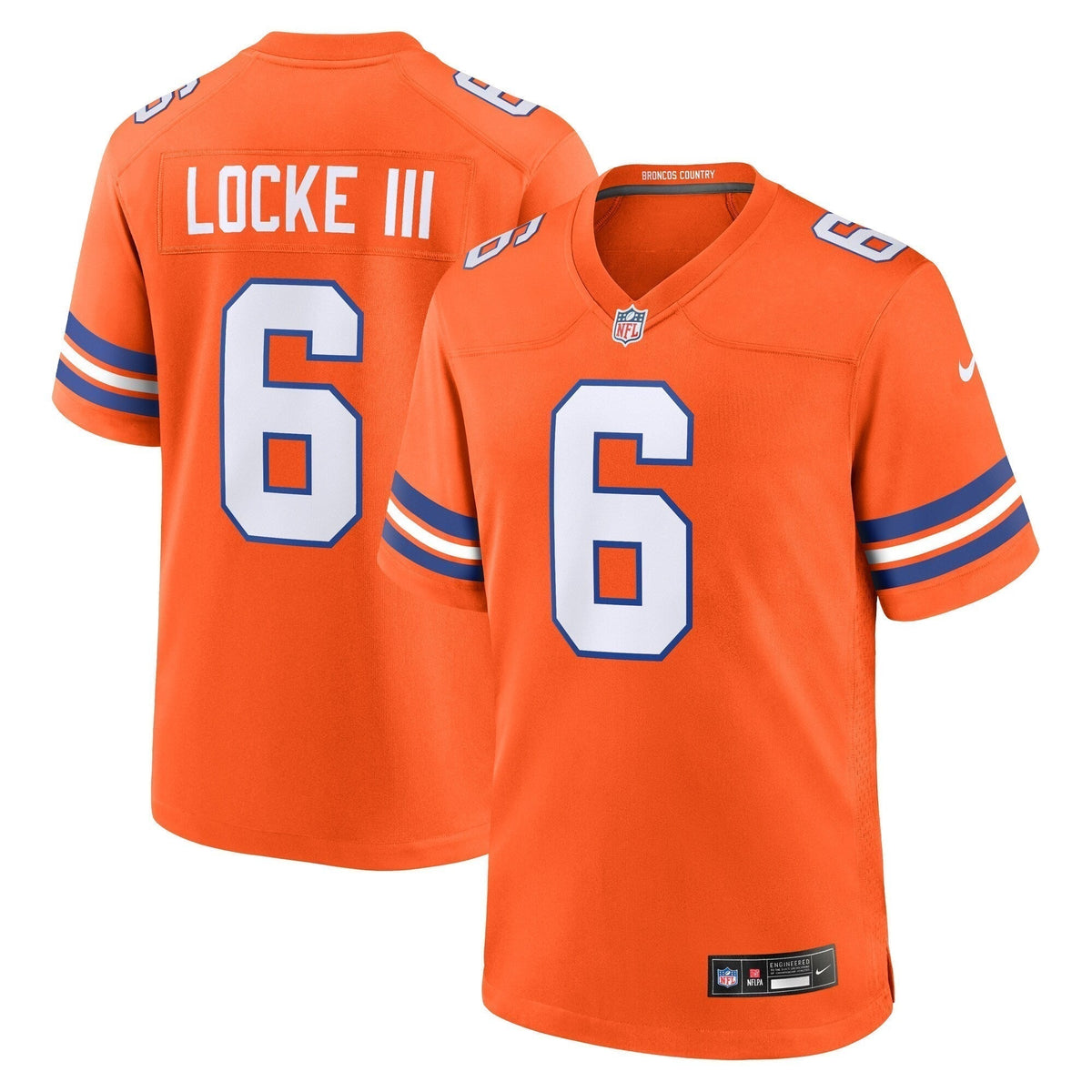 P.J. Locke III Denver Broncos Nike Mile High Collection 1977 Throwback   Game Jersey - Orange