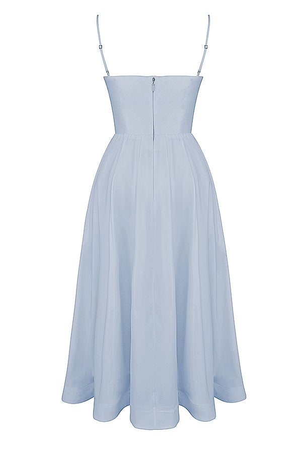 soft blue corset sundress