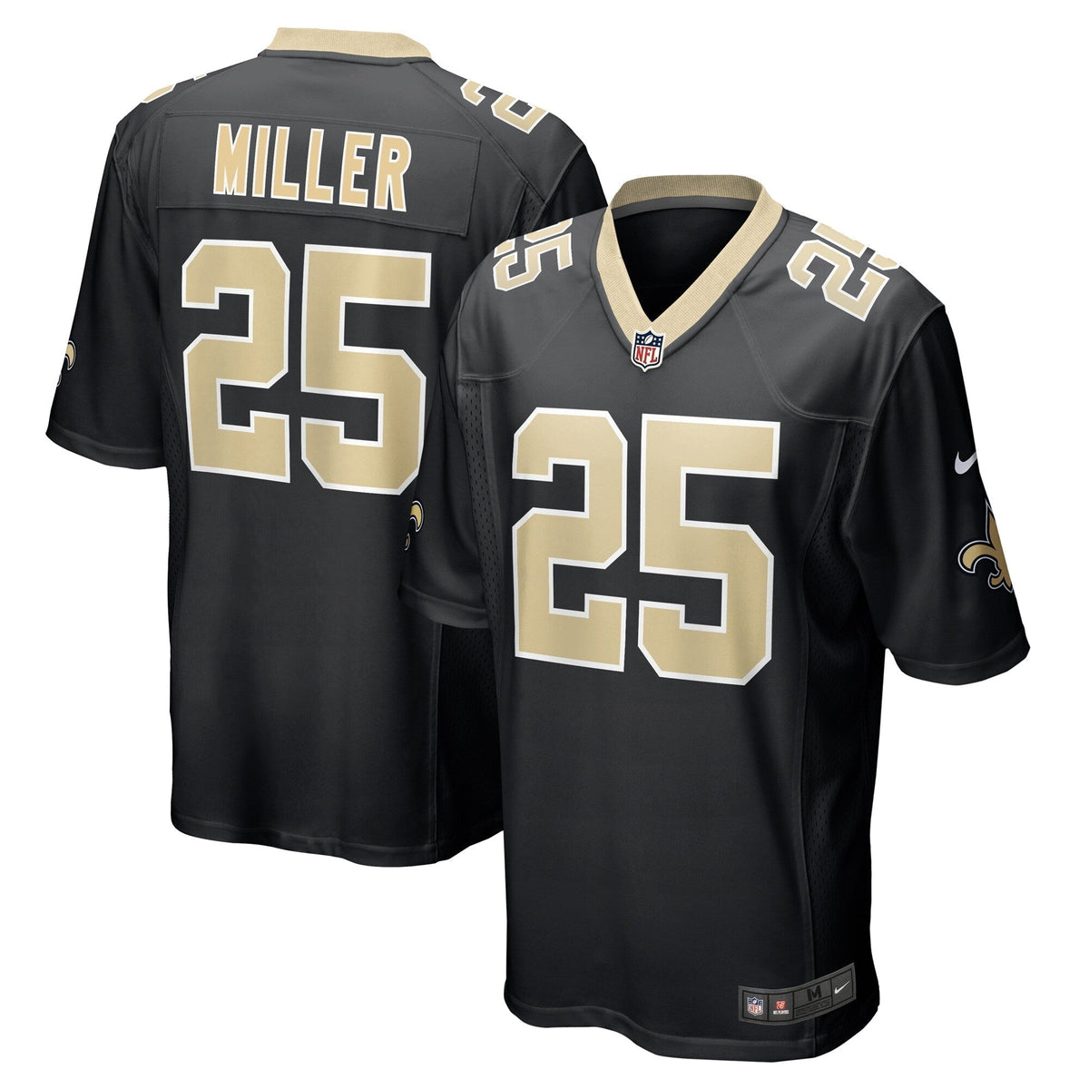 Kendre Miller New Orleans Saints Nike Team Game Jersey -  Black