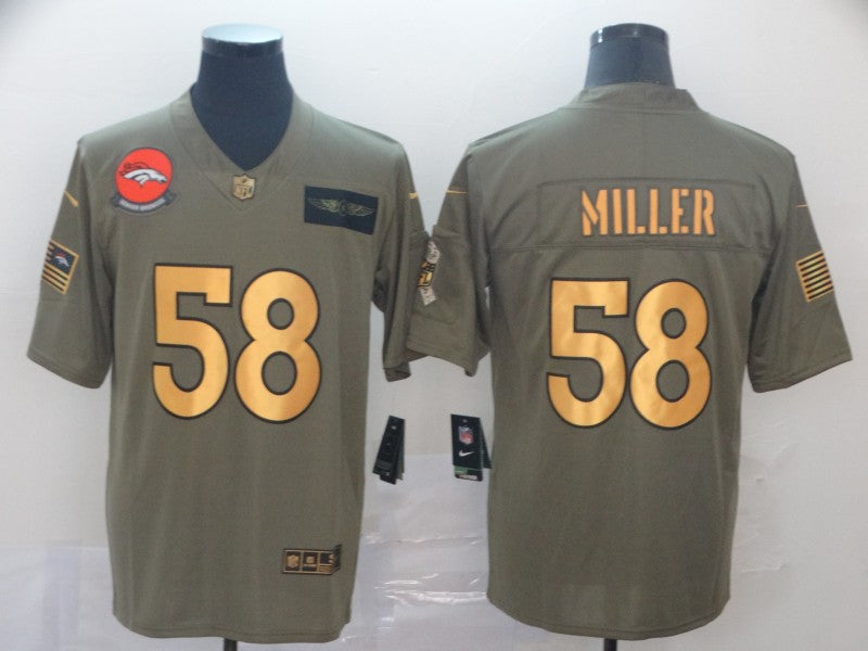 Men's Denver Broncos Von Miller #58 Brown Authentic Game Jersey1