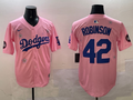 Men's Los Angeles Dodgers Jackie Robinson #42 Pink Alternate Replica Player Jersey