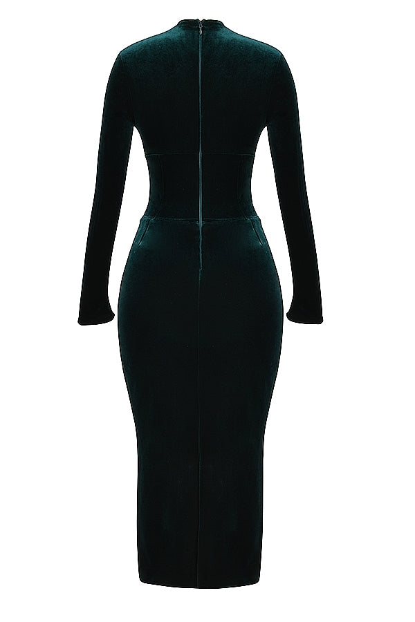 forest velvet corset dress