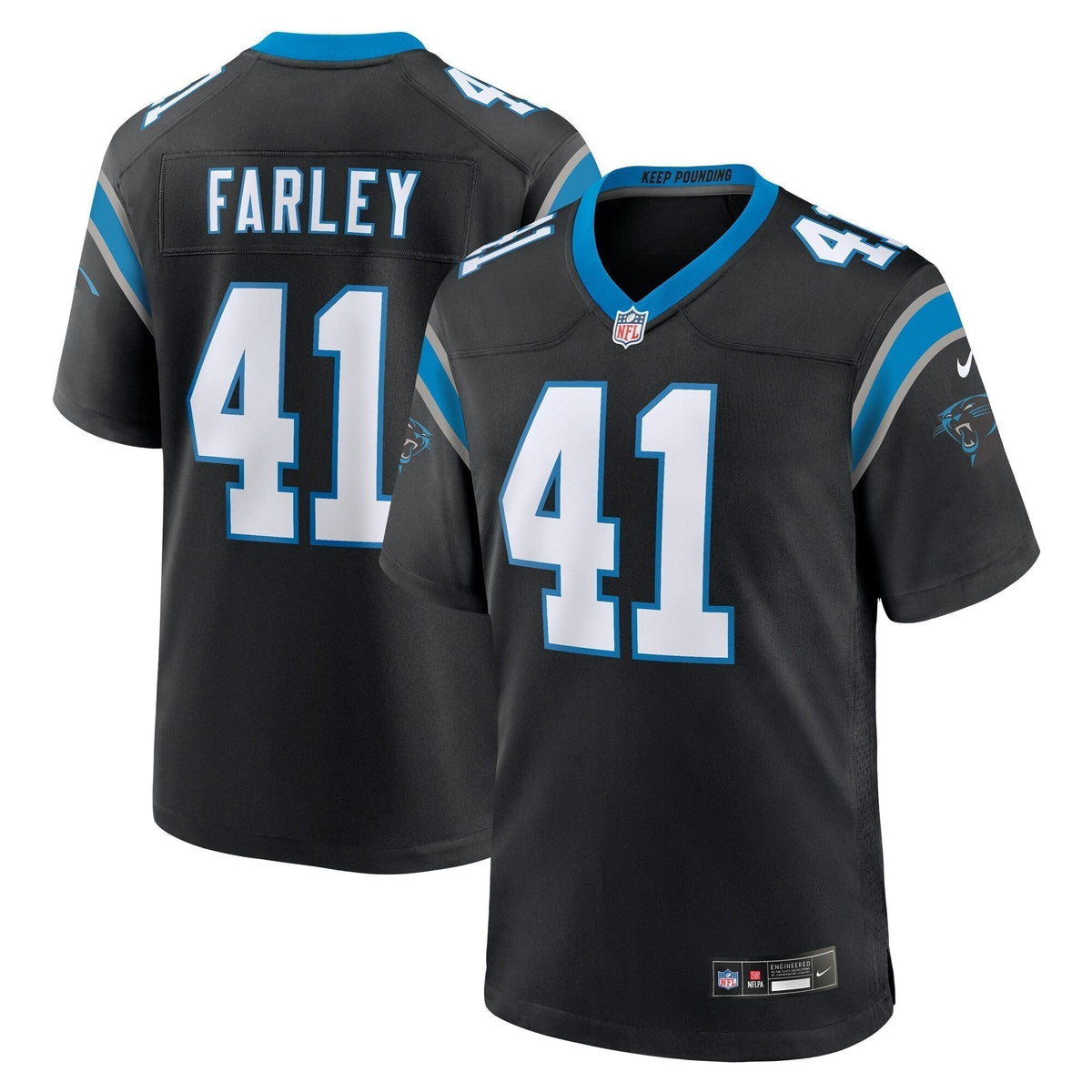 Matthias Farley Carolina Panthers Nike  Game Jersey -  Black