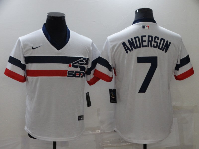 Men's Chicago White Sox Tim Anderson #7 White Authentic Game Jersey1