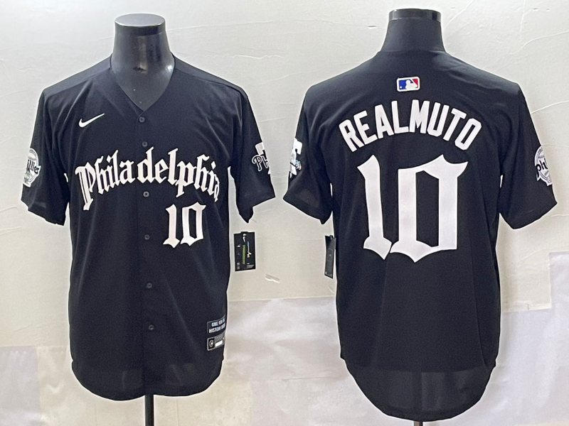 Men's Philadelphia Phillies J.T. Realmuto #10 Black Replica Player Jersey