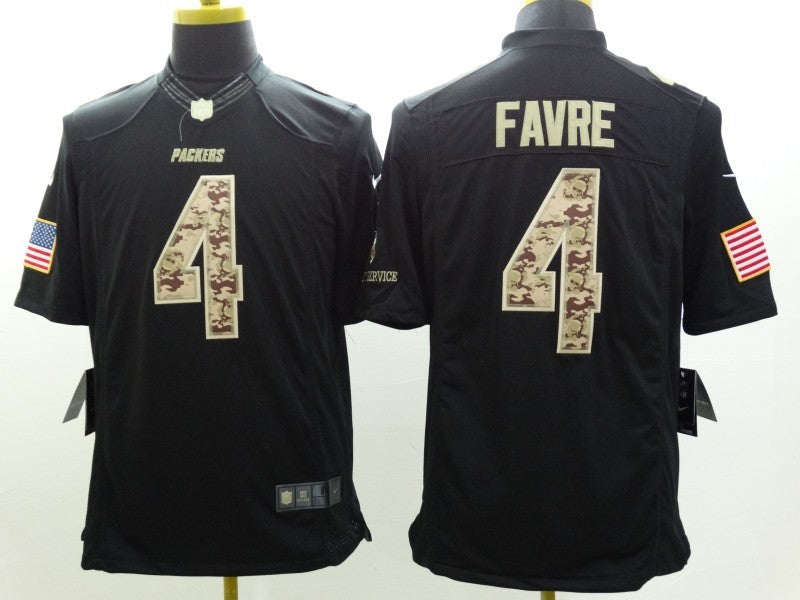 Men's Green Bay Packers Brett Favre #4 Black Game Jersey1