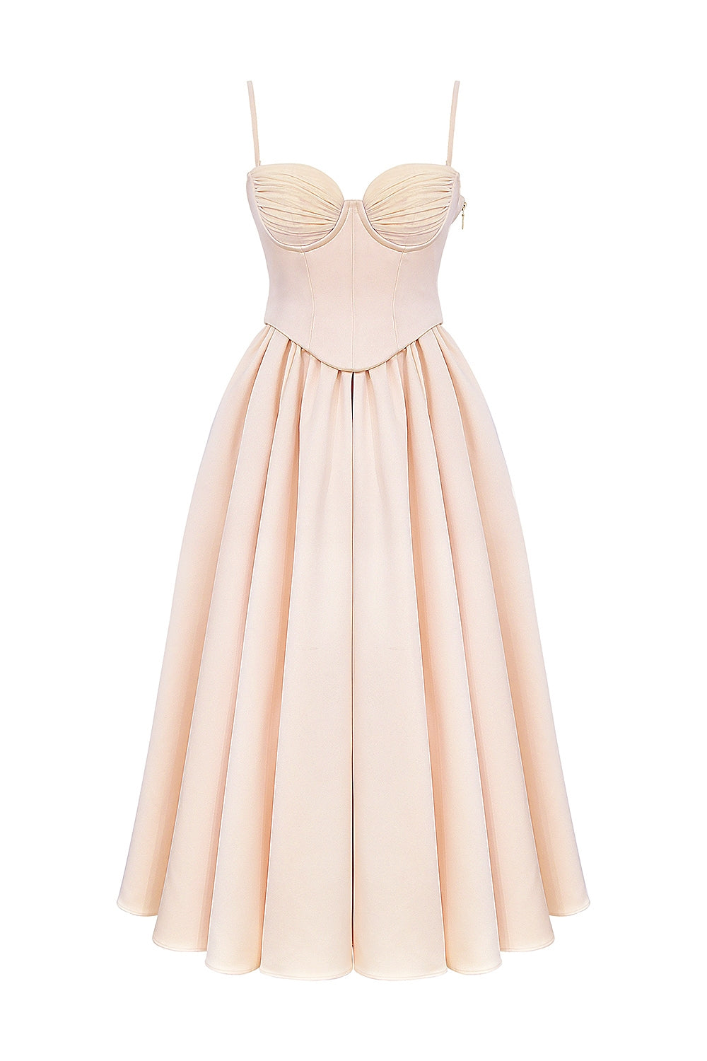 peach satin corset and skirt - sale