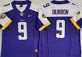 Men's LSU Tigers Joe Burrow #9 Purple Game Jersey