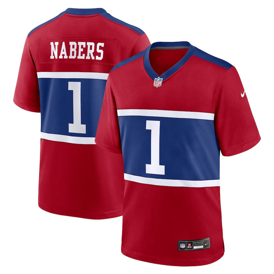 Men's New York Giants Malik NabersRed Jersey #1
