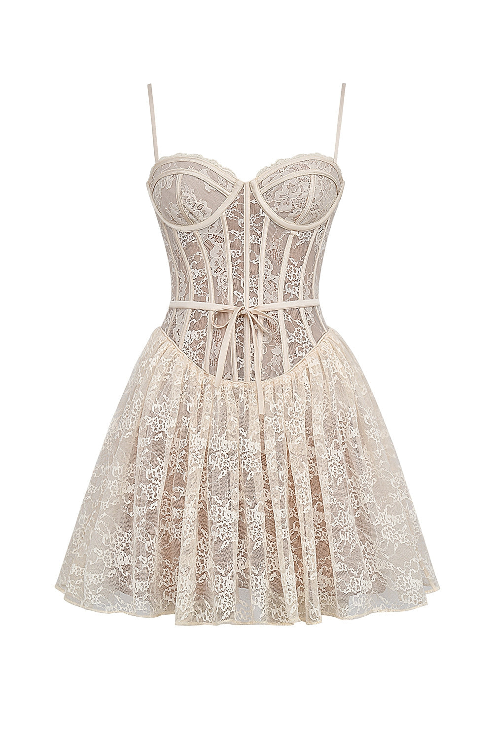 vintage cream lace mini dress